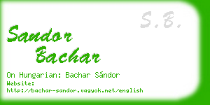 sandor bachar business card